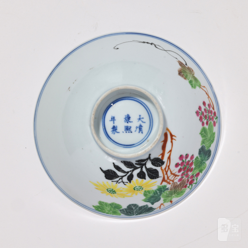 清晚期-民国 料彩花卉纹碗 - 图6